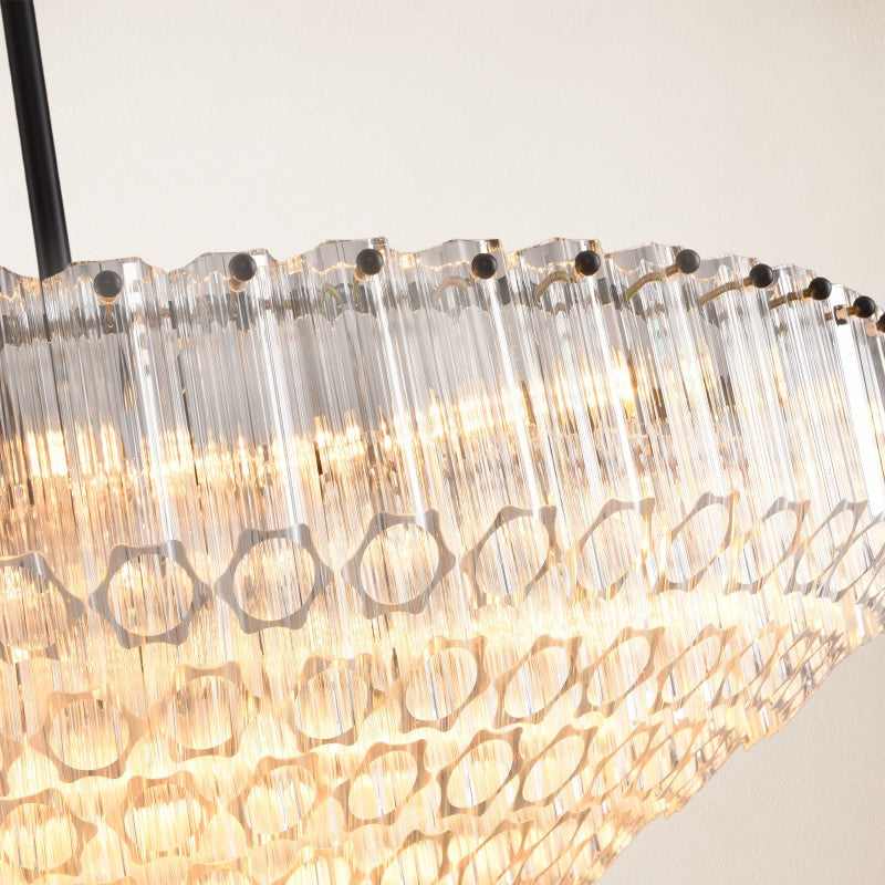 Aurea Amber Crystal Halo Round Chandelier 30" D