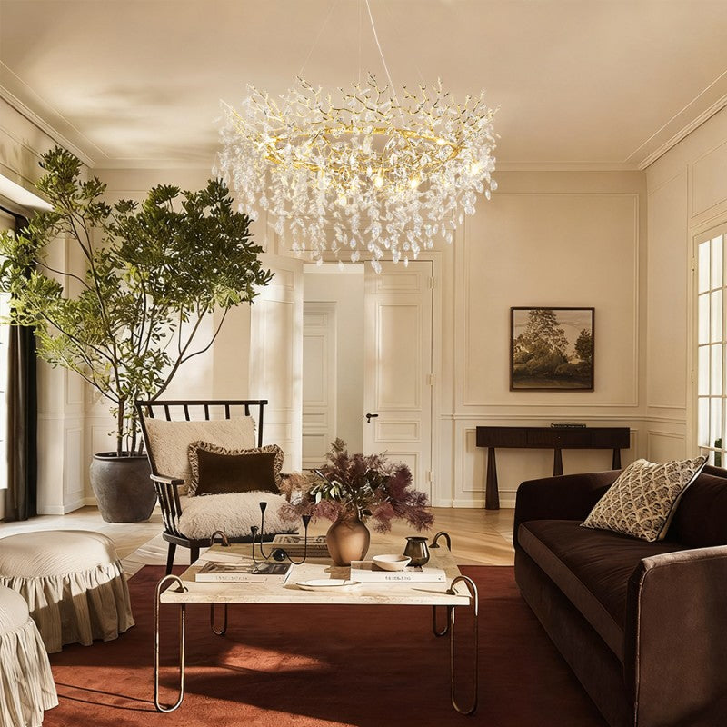 Auro Frostleaf Crystal Ring Chandelier 48"D