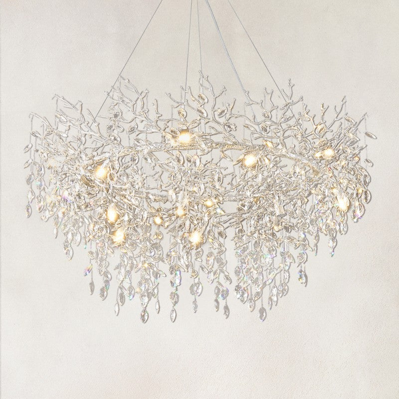 Auro Frostleaf Crystal Ring Chandelier 48"D