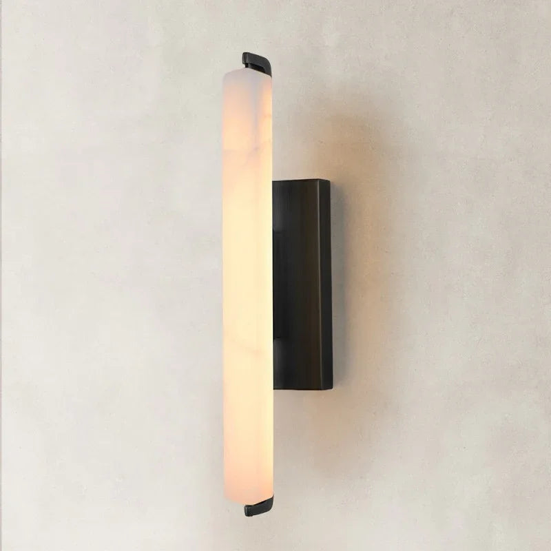 Clear Glow Alabaster Single Wall Sconce 19"H