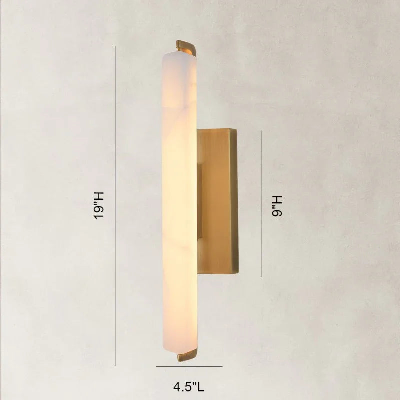 Clear Glow Alabaster Single Wall Sconce 19"H