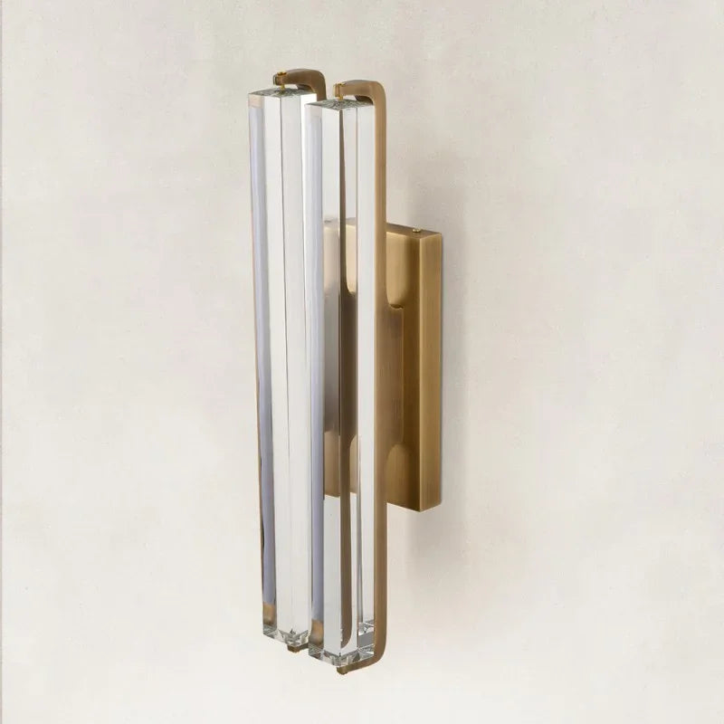 Clear Glow Crystal Double Wall Sconce 19"H