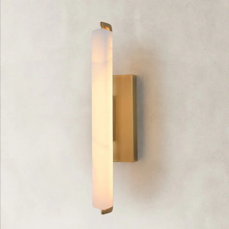 Clear Glow Alabaster Single Wall Sconce 19"H