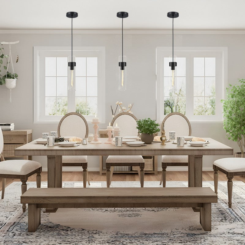 Cyla Glass Tube Pendant 3.8"H