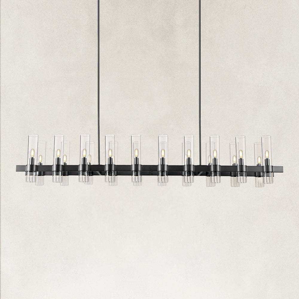 Cyla Glass Tube Rectangular Chandelier 68"