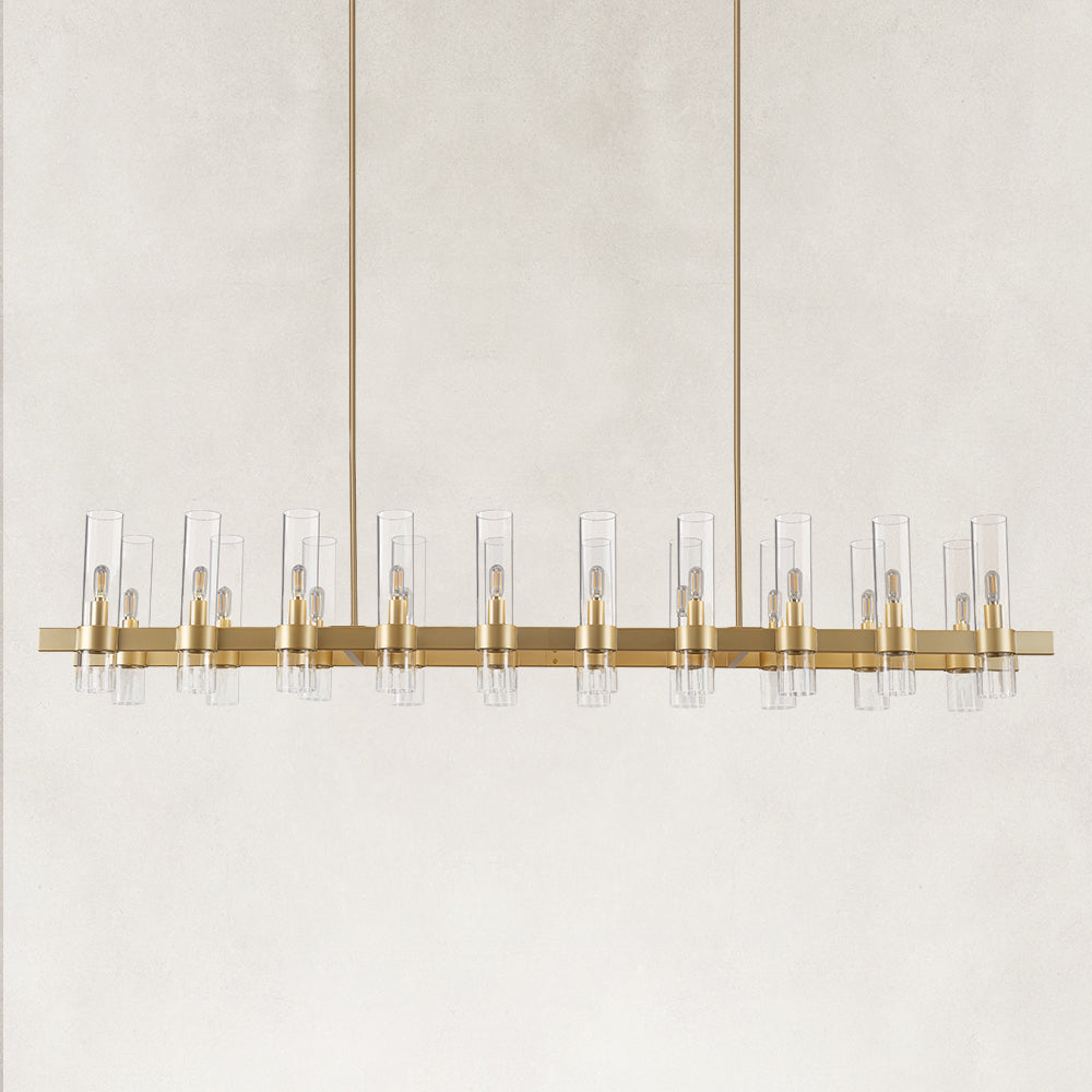 Cyla Glass Tube Rectangular Chandelier 68"
