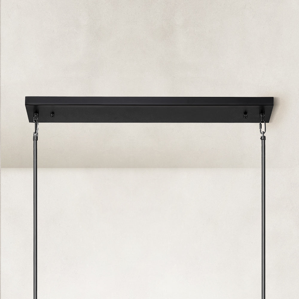 Cyla Glass Tube Rectangular Chandelier 68"