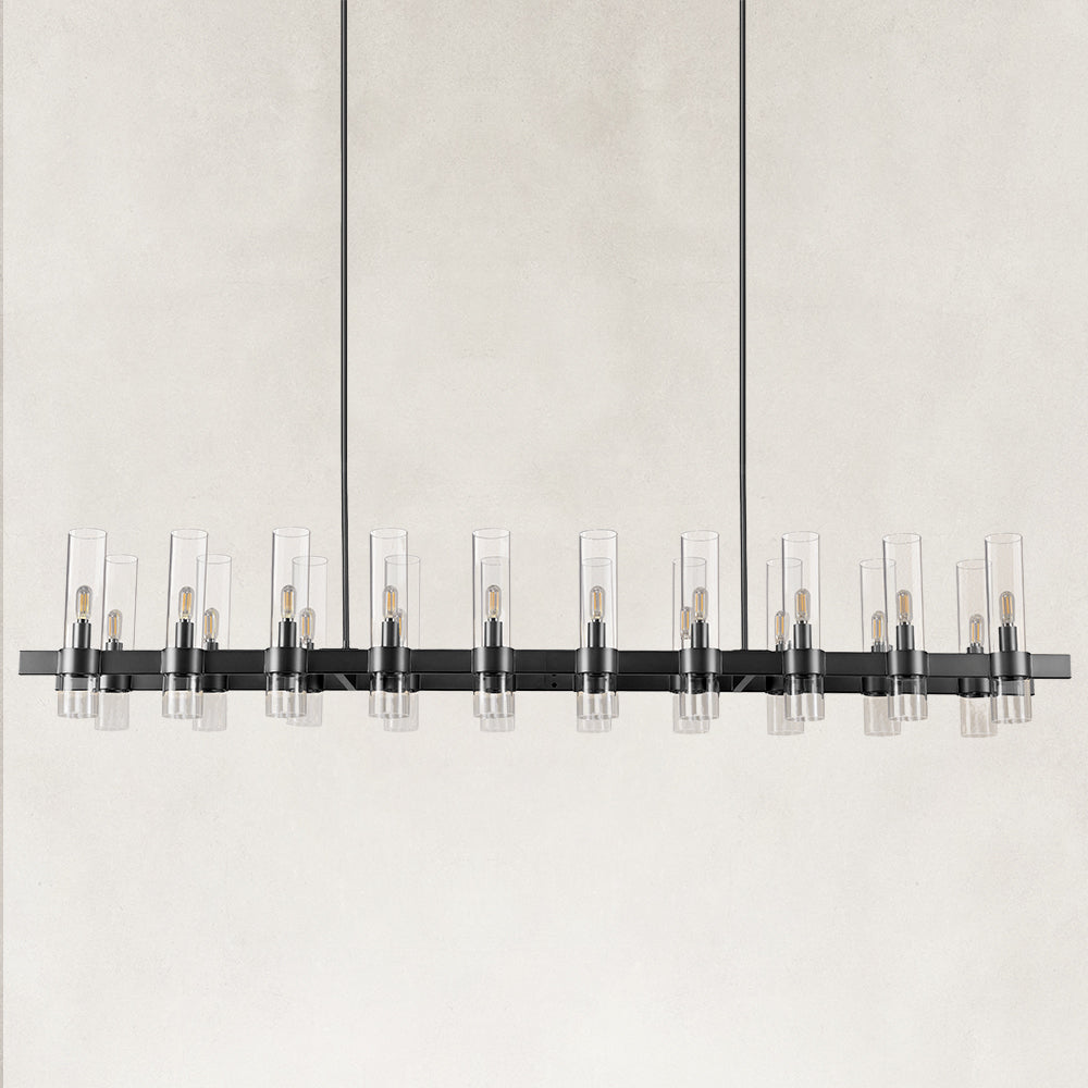 Cyla Glass Tube Rectangular Chandelier 68"