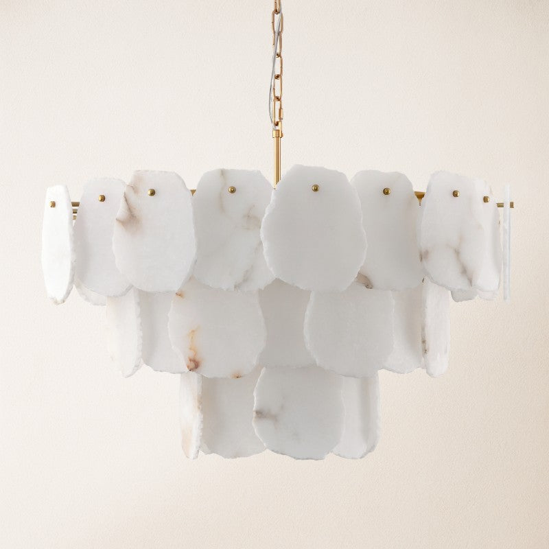 Evia Alabaster Round Chandelier 32"D