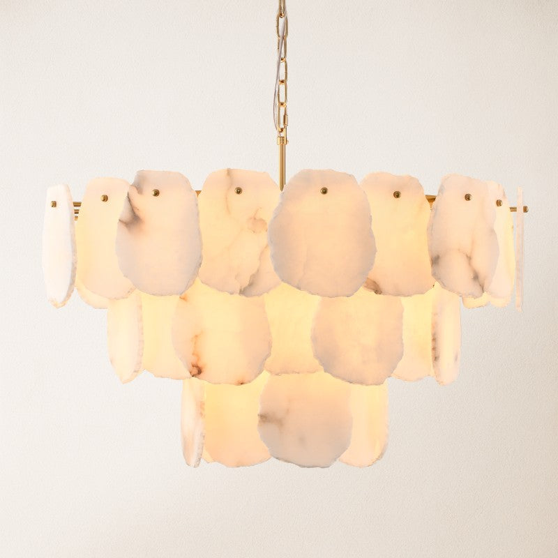 Evia Alabaster Round Chandelier 32"D