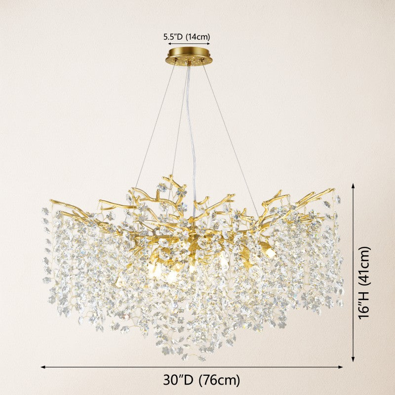 Forest Glow Crystal Round Chandelier 30"