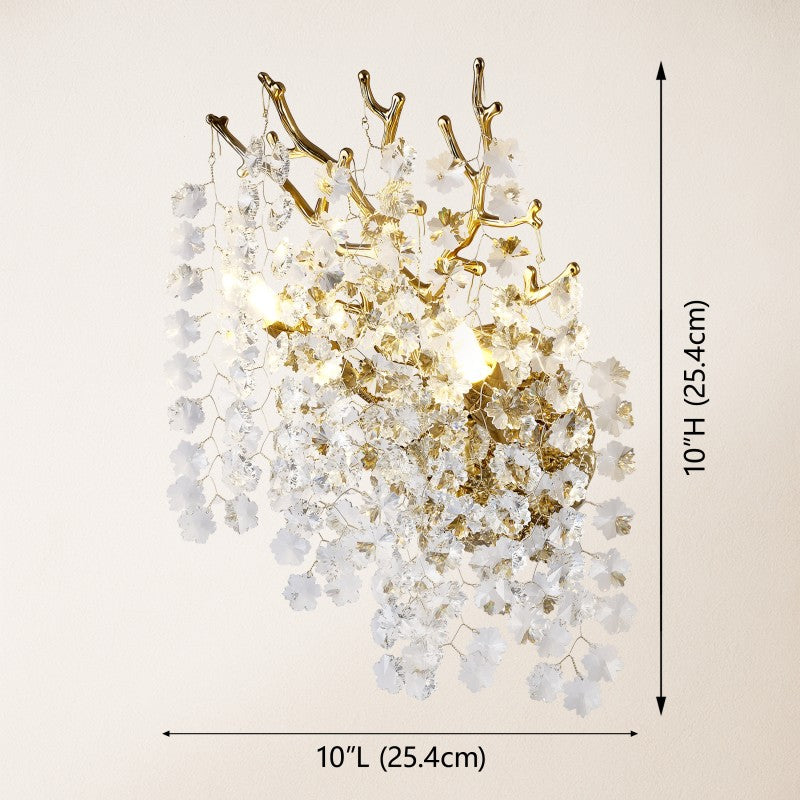 Forest Glow Crystal Wall Sconce 10"