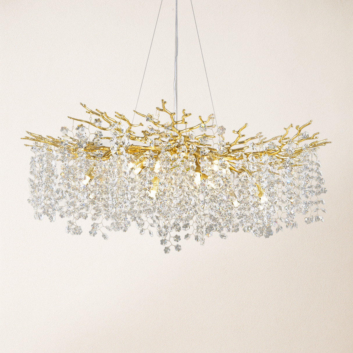 Forest Glow Crystal Round Chandelier 40"