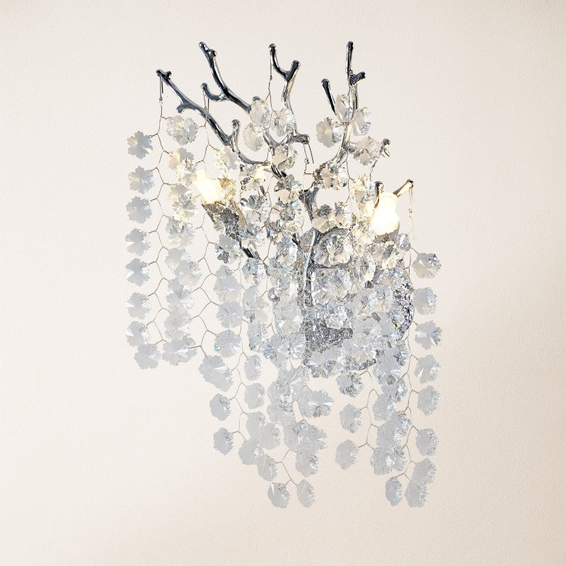 Forest Glow Crystal Wall Sconce 10"