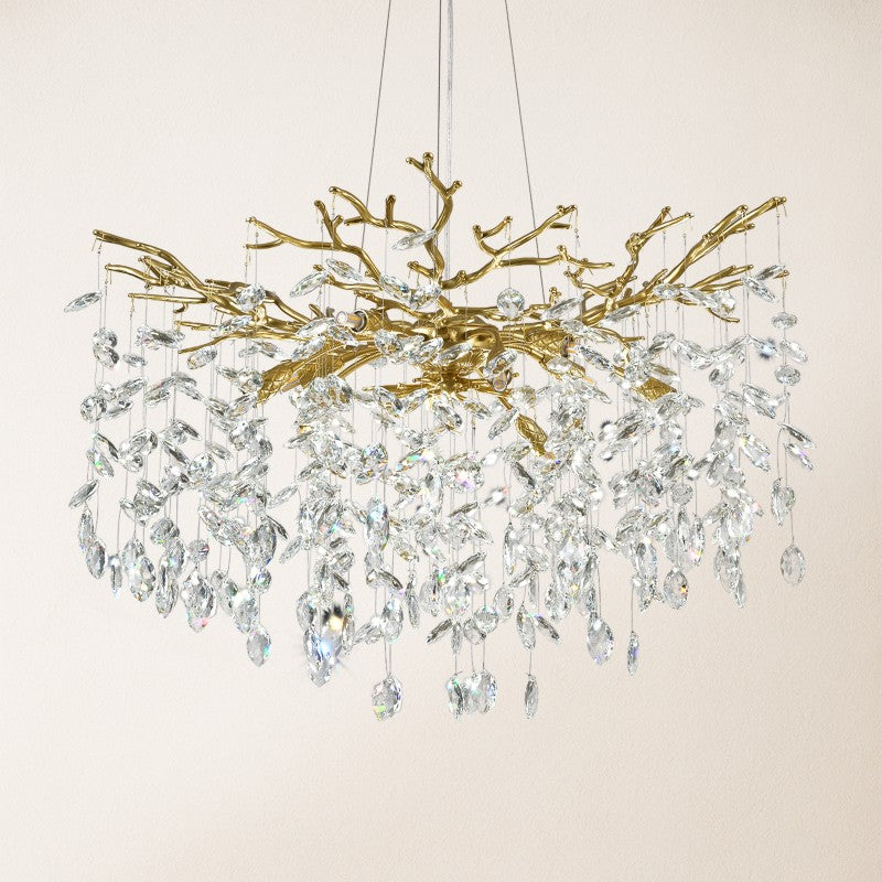 Frostray Crystal Cascade Branch Round Chandelier 30"