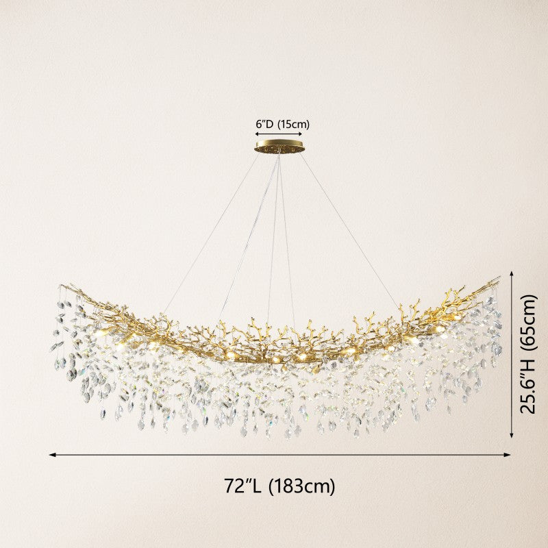 Frostray Crystal Cascade Tree Branch Linear Chandelier 72"