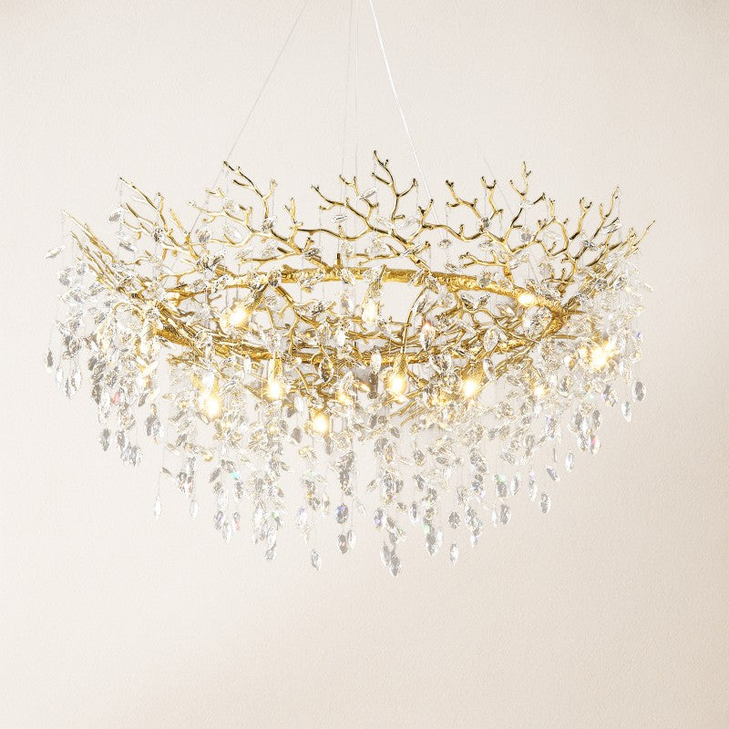 Frostray Crystal Branch Halo Chandelier 48"D