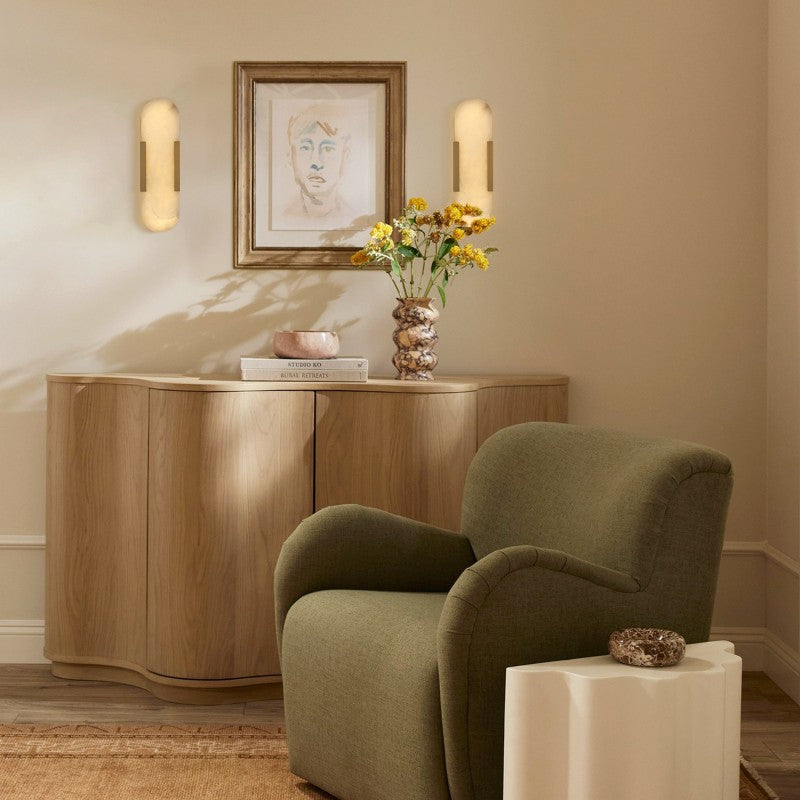 Luma Alabaster Wall Sconce 13.8H