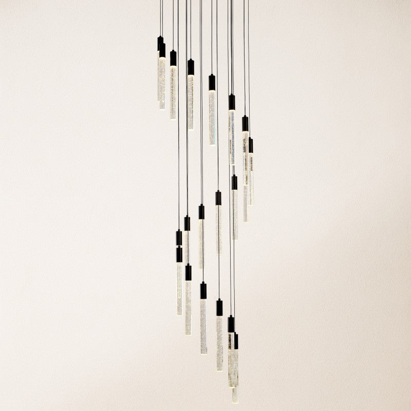 Luxury Spiral Cascade Crystal LED High Ceiling Chandelier