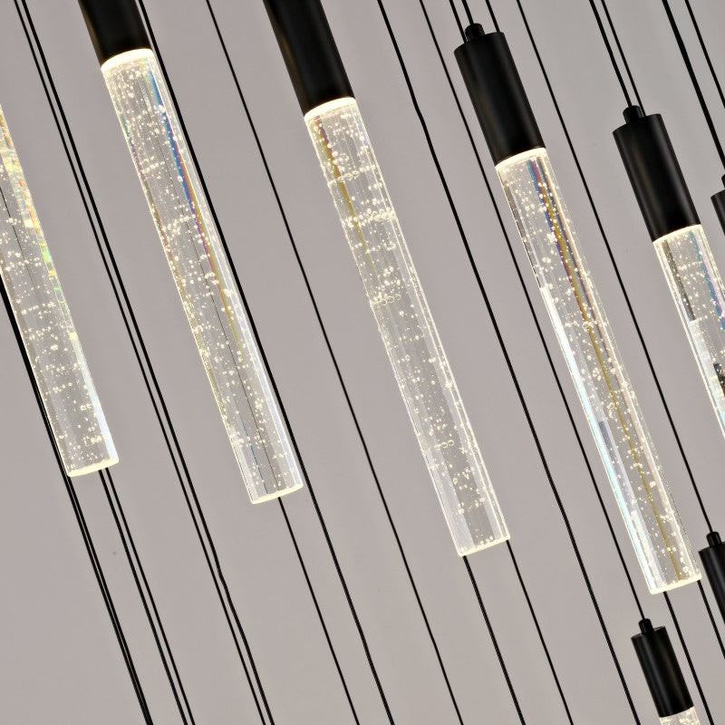 Luxury Spiral Cascade Crystal LED High Ceiling Chandelier