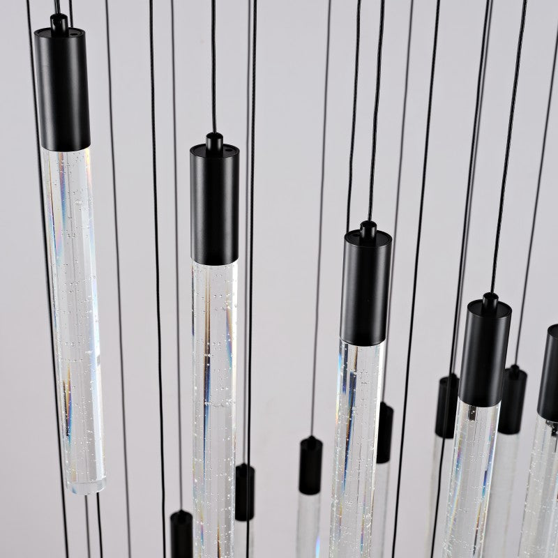 Luxury Spiral Cascade Crystal LED High Ceiling Chandelier