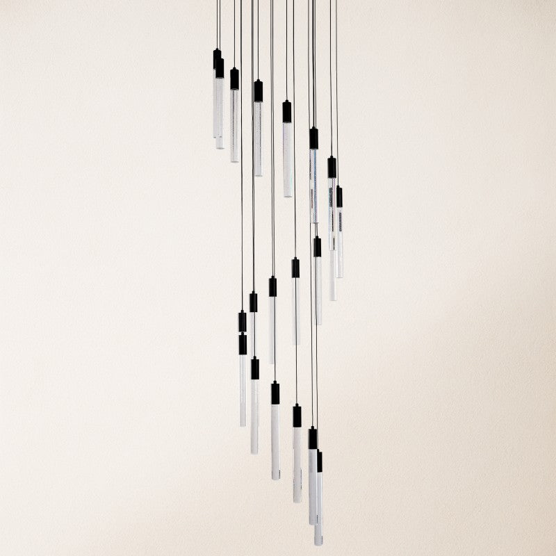 Luxury Spiral Cascade Crystal LED High Ceiling Chandelier