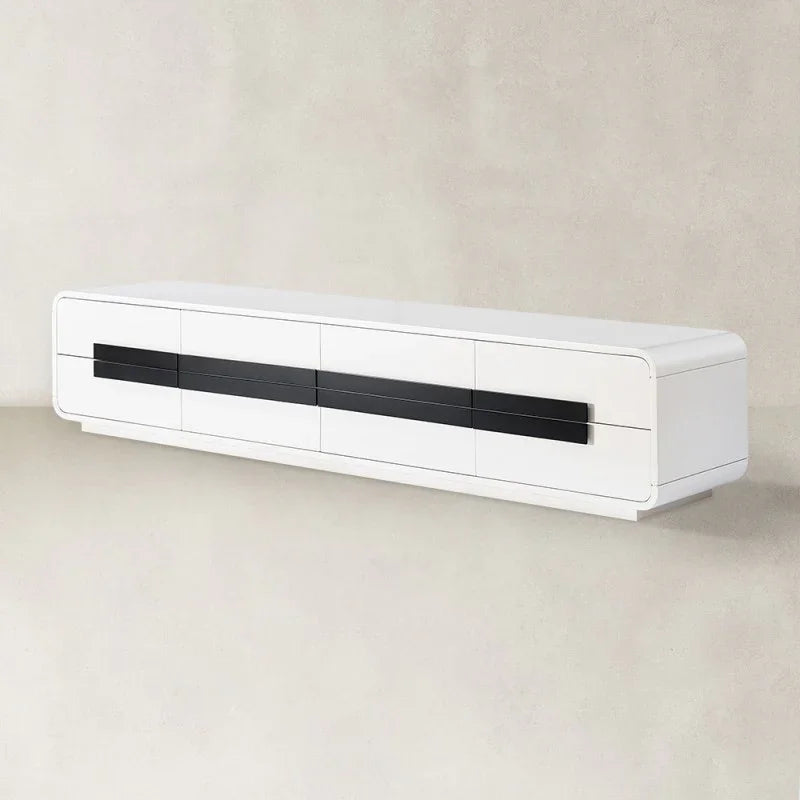 Modern Piano 4 Drawer TV Stand 80"L