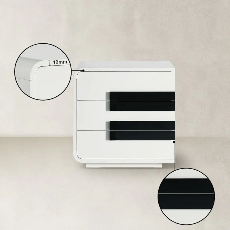 Modern Piano 3 Drawer Storage Cabinet 20"L