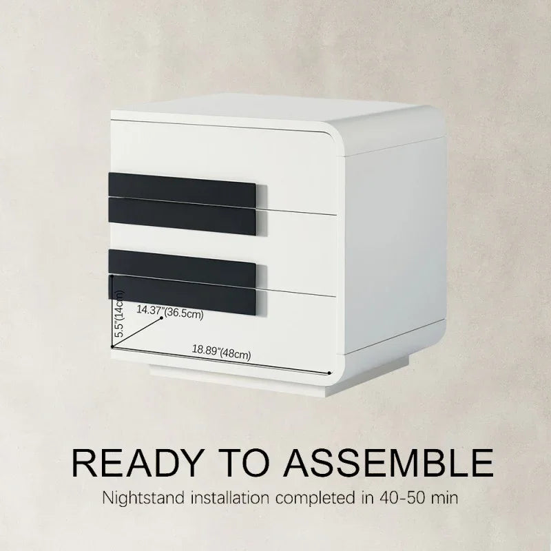 Modern Piano 3 Drawer Storage Cabinet 20"L