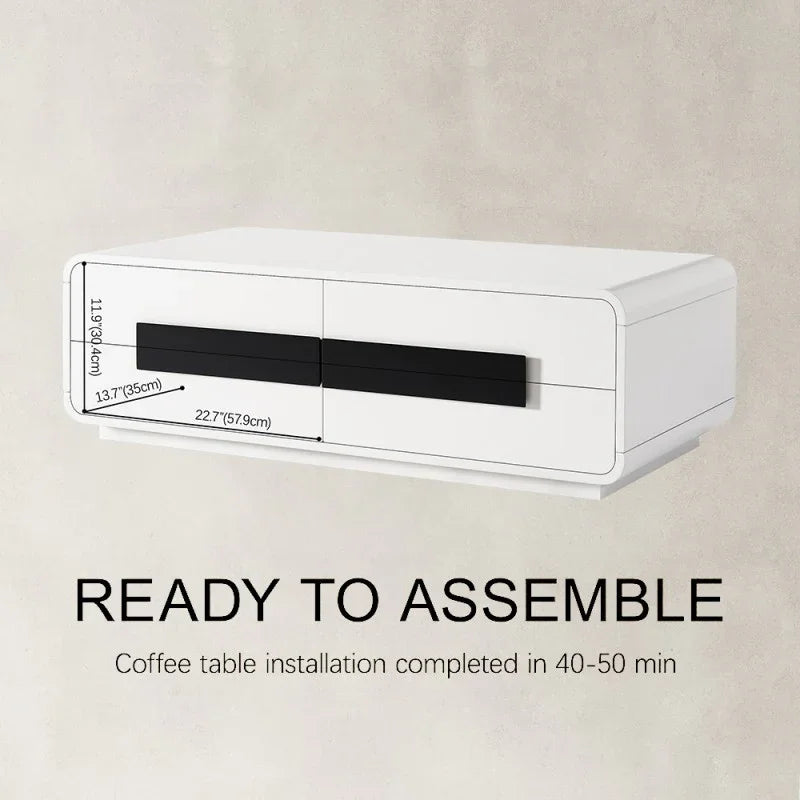 Modern Piano 2 Drawer TV Stand 47"L