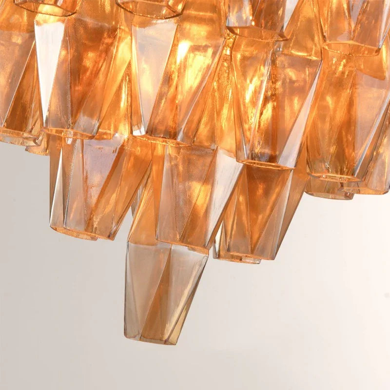 Oris Drop Round Glass Pendant 17"D