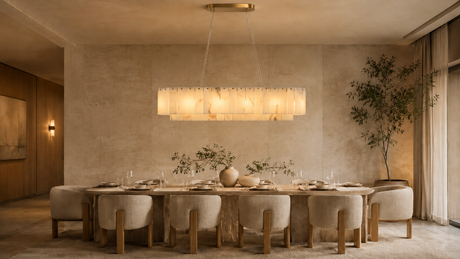Alabaster Chandeliers That Instantly Elevate a Dining Room