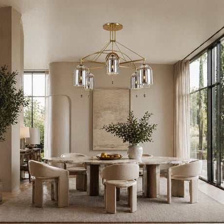 Noelle Large Round Glass Chandelier 85"D