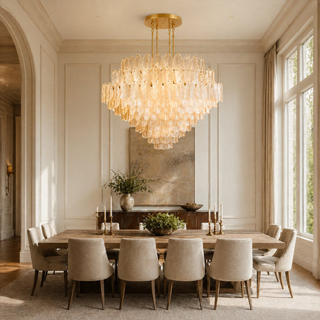 Echo Large Glass Leaves Chandelier 70"D