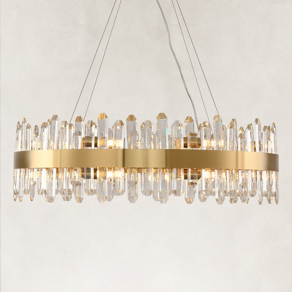 Stello Crystal Strip Round Chandelier 32"D