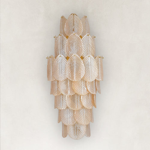 Echo Glass Leaves Wall Sconce 50