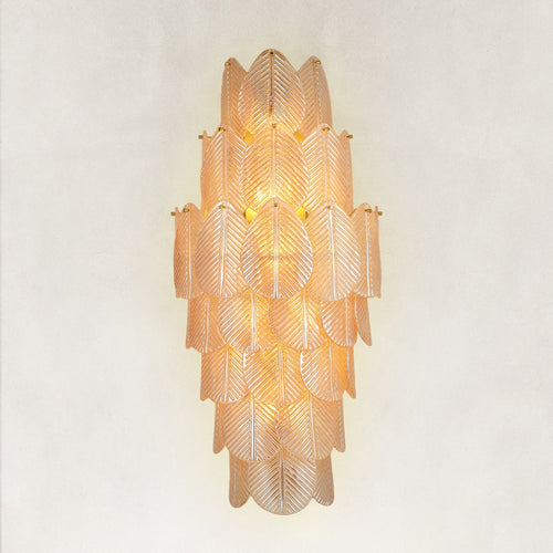 Echo Amber Leaves Glass  Wall Sconce 50