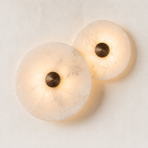 Nena Alabaster Two‑Lights Decorative Wall Sconce