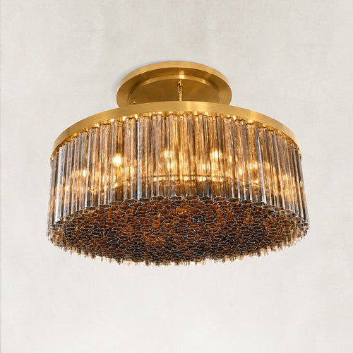 Vigor Luxury Round Smoke Glass Chandelier 60