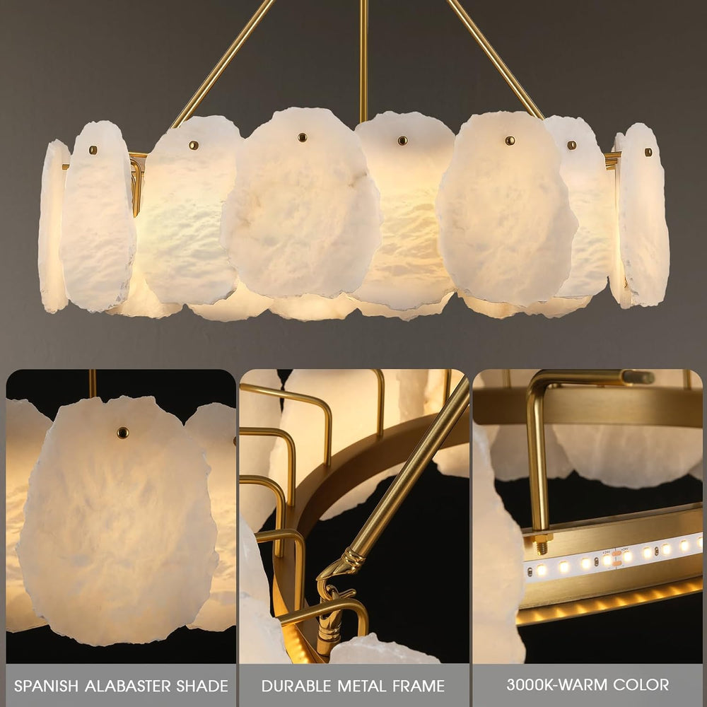 Mira Alabaster Round Chandelier 24"D