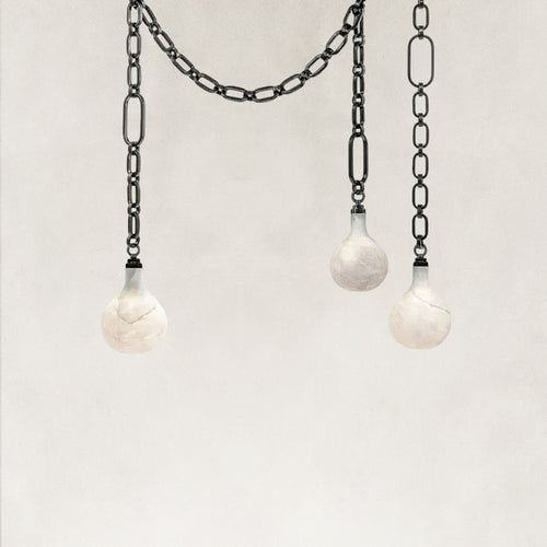 Aether Alabaster Chain Linked 3 Light Pendant Light 12”D