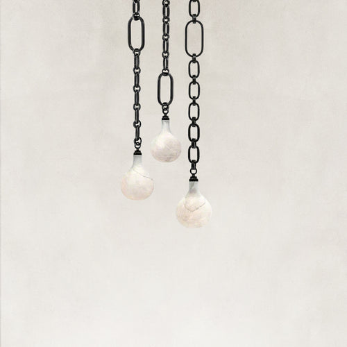 Aether Alabaster Chain Round 3 Lights Pendant 12”D
