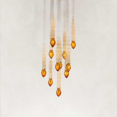 Agoni Luxury Amber Glass Chandelier 36