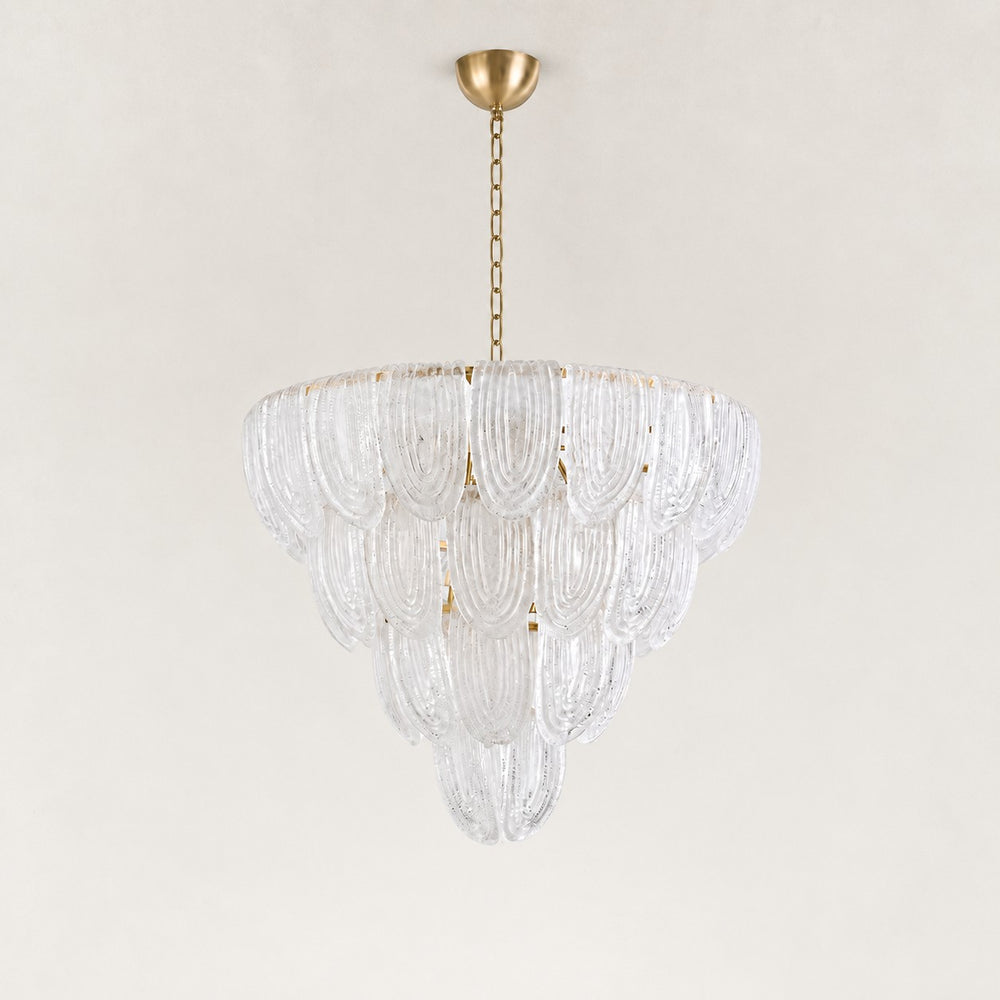 Alveria Textured Glass Loop Cascade Chandelier 31.4"D