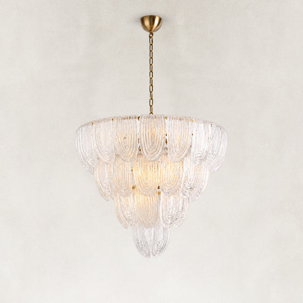 Alveria Textured Glass Loop Cascade Chandelier 31.4"D
