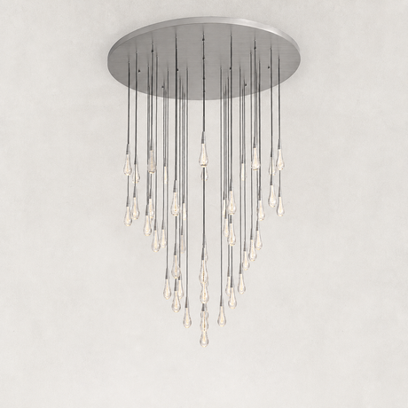 Aqualisse Bubble Glass Raindrop Cascade Chandelier 57"D