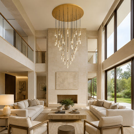 Aqualisse Bubble Glass Raindrop Cascade Chandelier 57"D