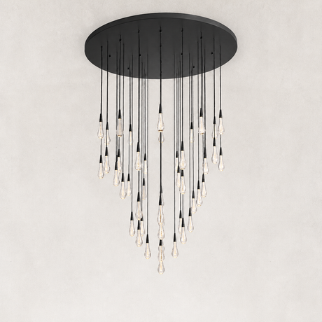 Aqualisse Bubble Glass Raindrop Cascade Chandelier 57"D