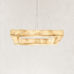 Arqara Rectangular Alabaster Chandelier 48"W
