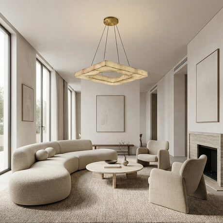 Arqara Square Alabaster Chandelier 32"W